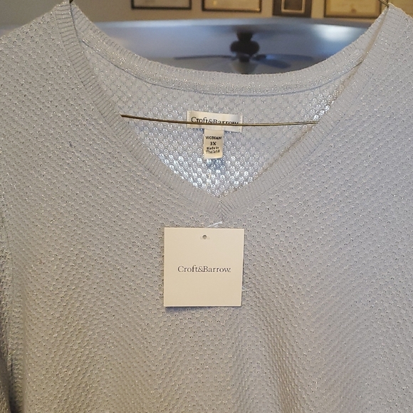 Soft Blue Sparkly Sweater, Croft & Barrow - Picture 5 of 6
